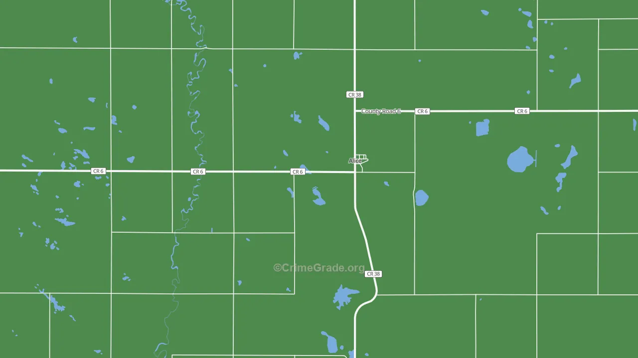 Alice, ND Map of Burglary Rates