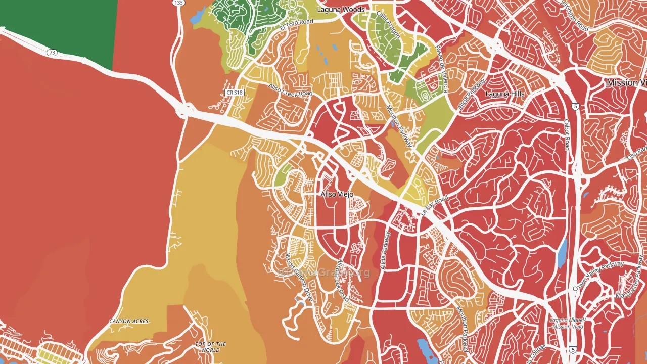 Aliso Viejo, CA Map of Burglary Rates
