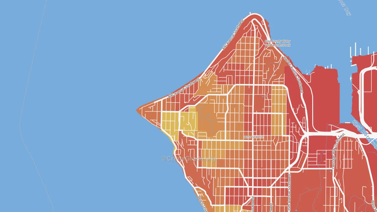 Alki, Seattle, WA Map of Burglary Rates
