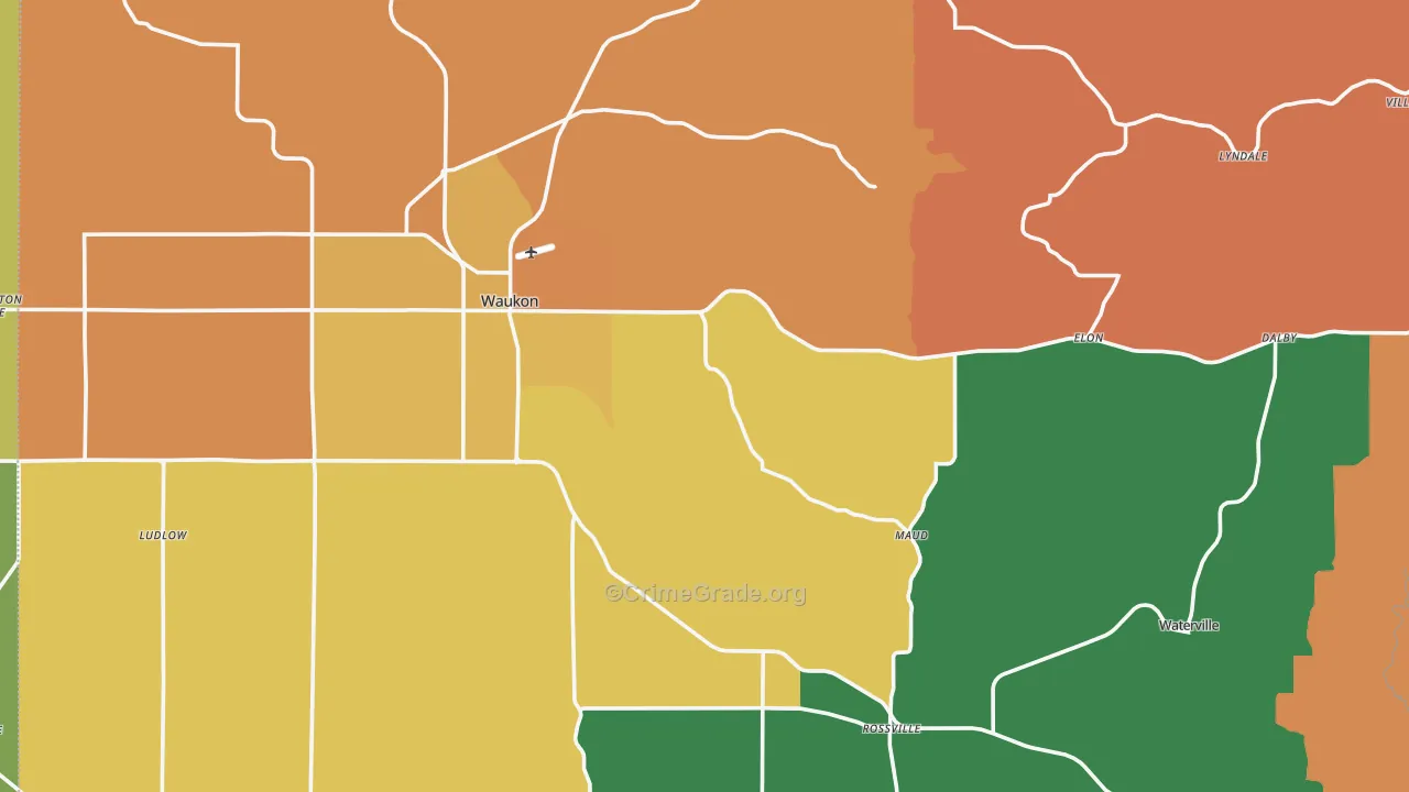 Allamakee County, IA Map of Burglary Rates