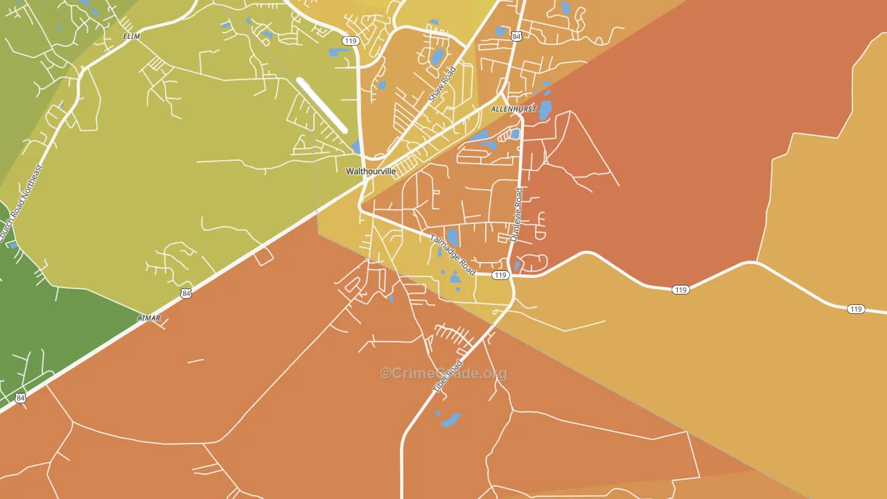 Allenhurst, GA Map of Burglary Rates