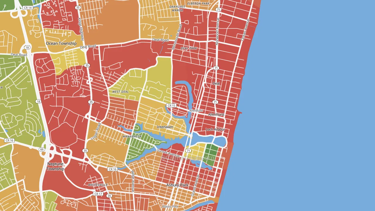 Allenhurst, NJ Map of Burglary Rates