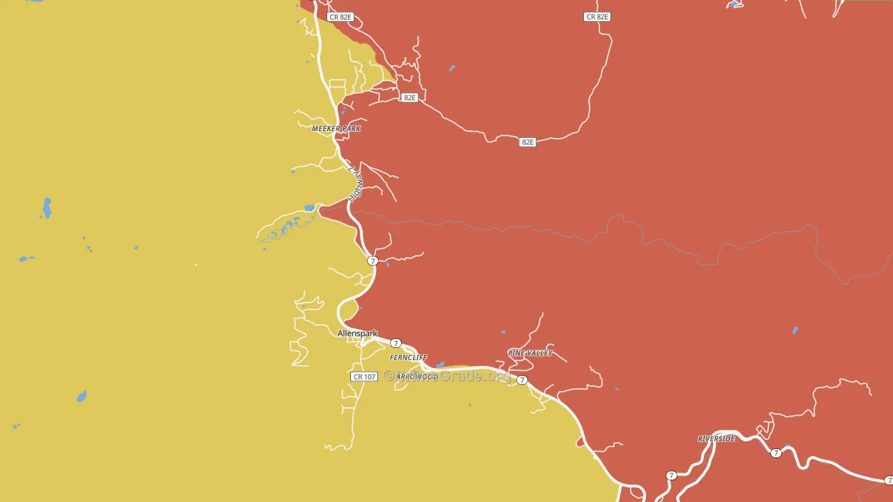 Allenspark, CO Map of Burglary Rates
