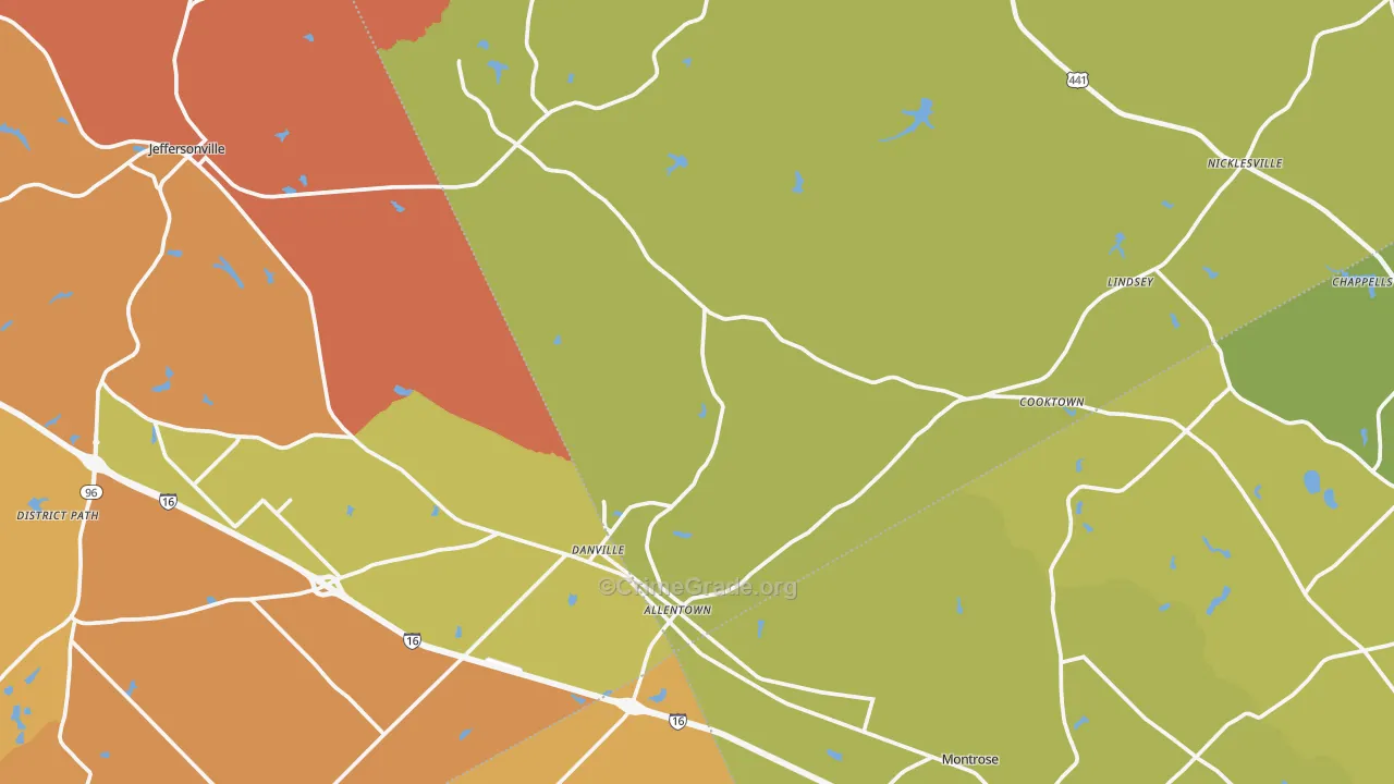 Allentown, GA Map of Burglary Rates