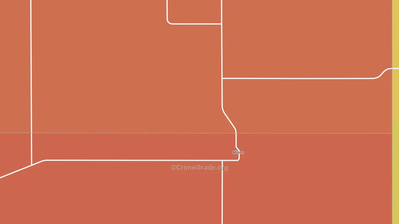 Allison, TX Map of Burglary Rates
