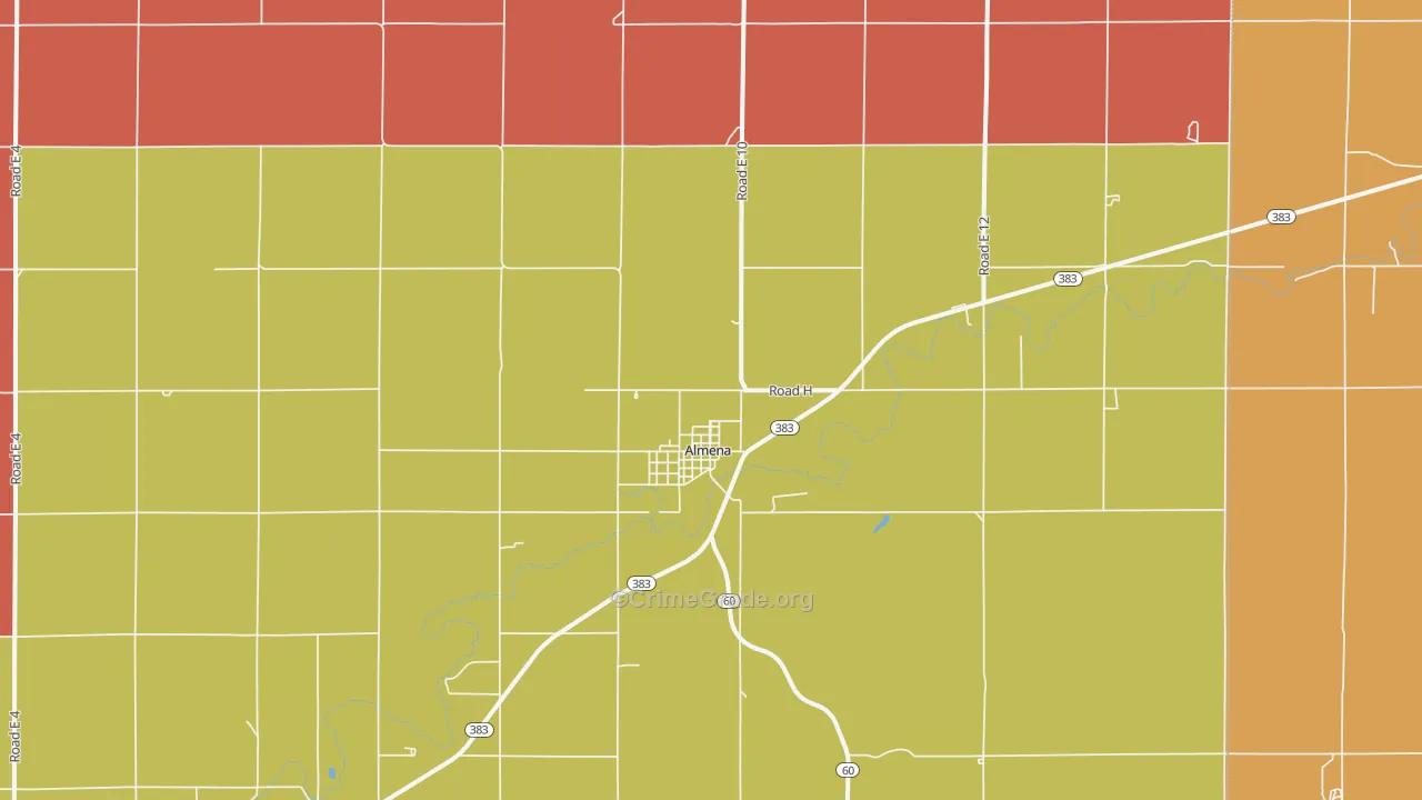 Almena, KS Map of Burglary Rates