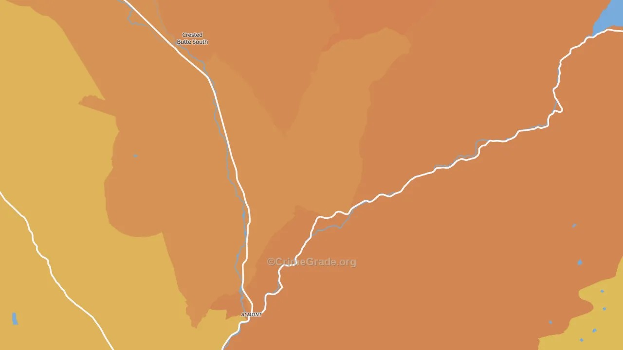 Almont, CO Map of Burglary Rates