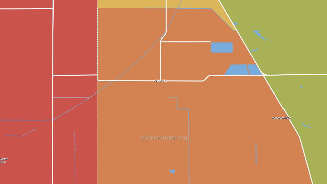 Alpaugh, CA Map of Burglary Rates