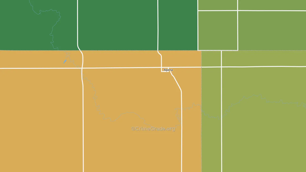 Alpena, SD Map of Burglary Rates