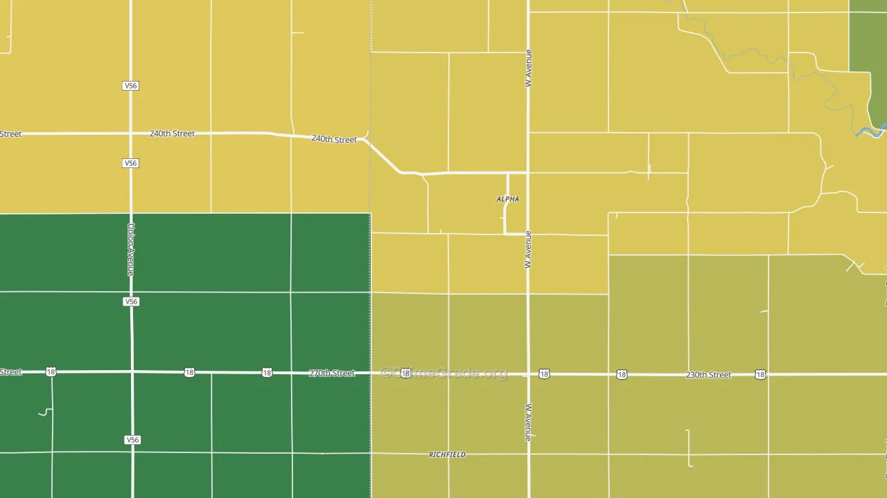 Alpha, IA Map of Burglary Rates