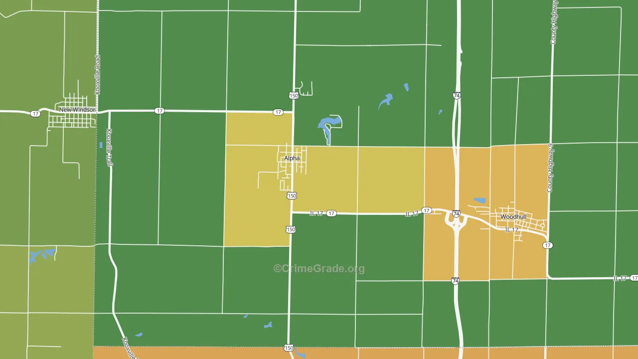 Alpha, IL Map of Burglary Rates