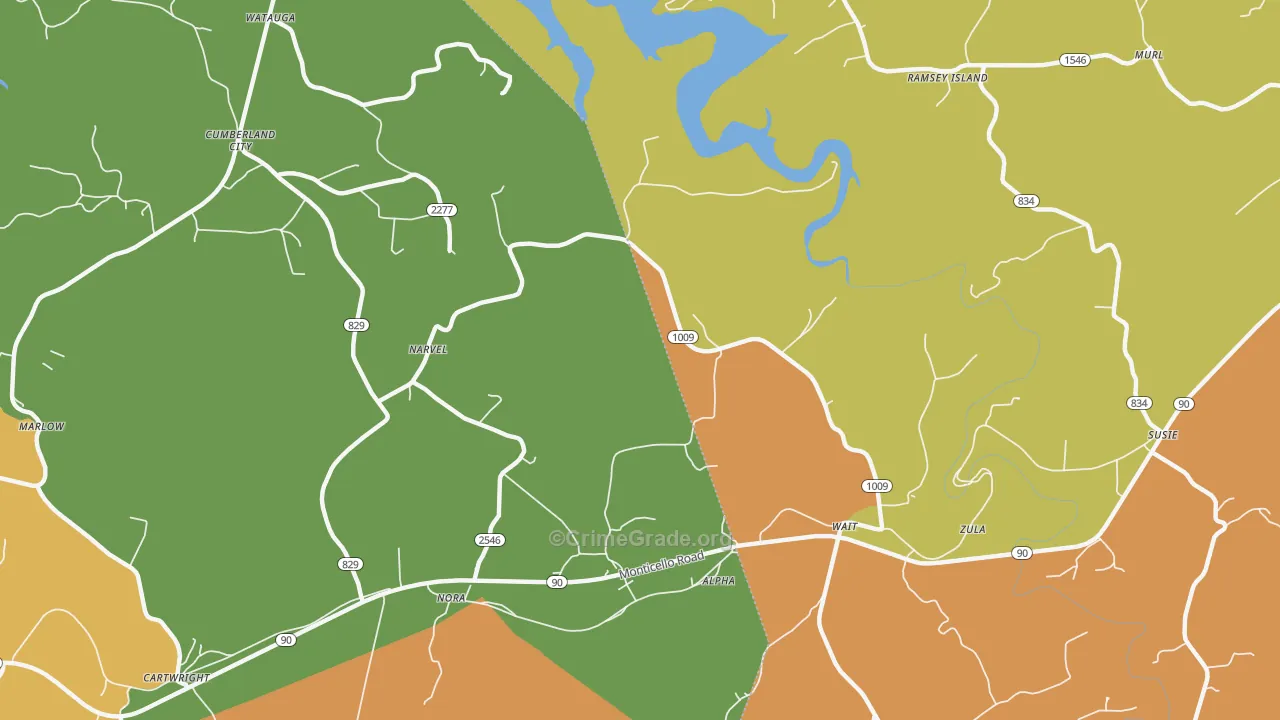 Alpha, KY Map of Burglary Rates