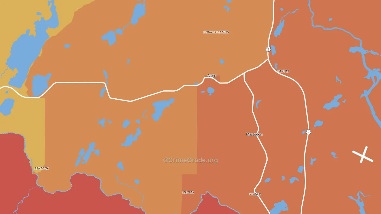 Alpha, MI Map of Burglary Rates