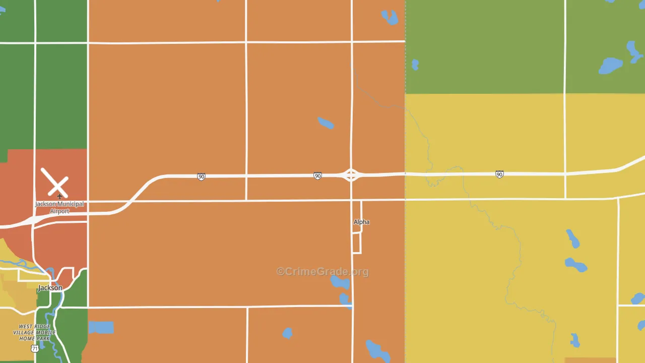 Alpha, MN Map of Burglary Rates