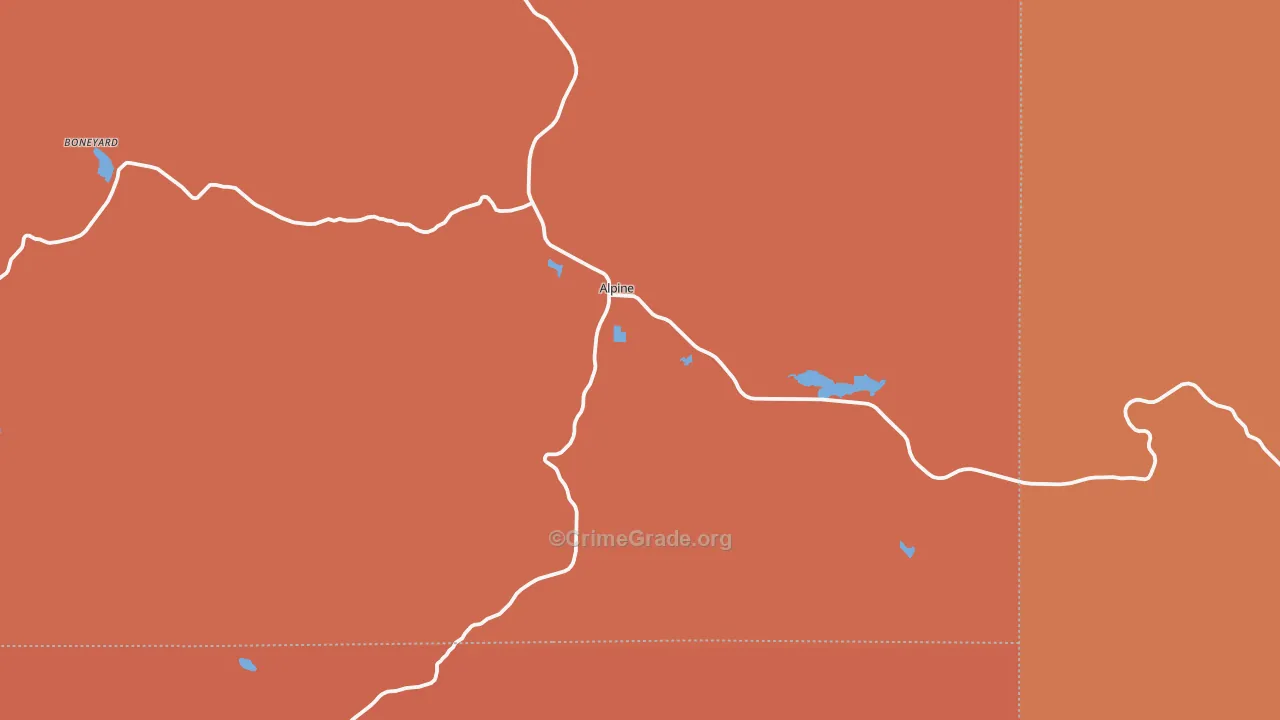 Alpine, AZ Map of Burglary Rates