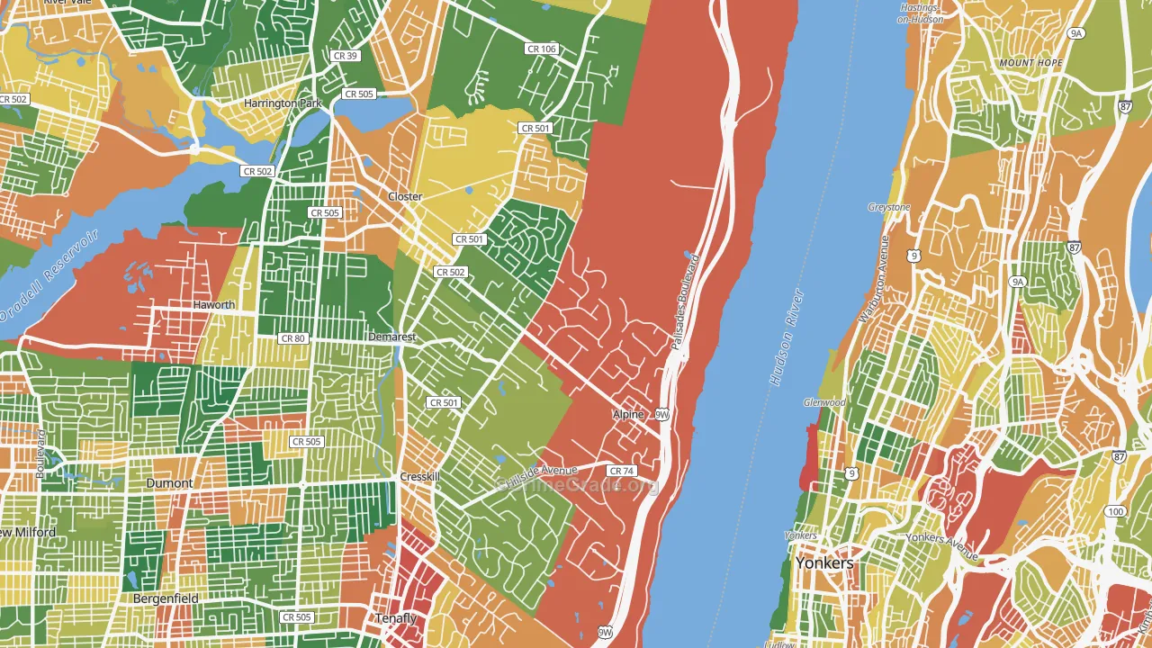 Alpine, NJ Map of Burglary Rates