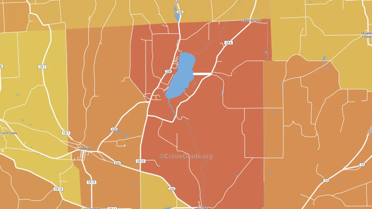 Alpine, NY Map of Burglary Rates