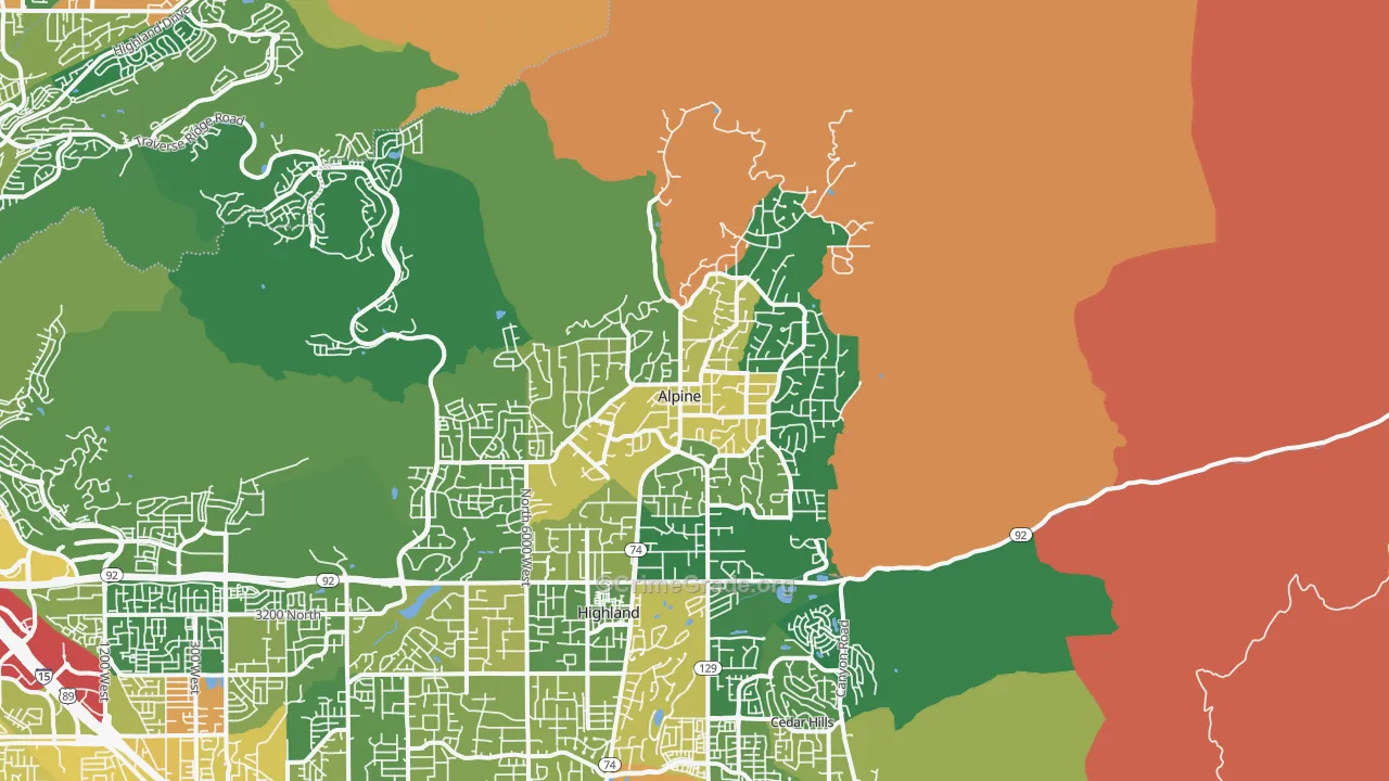 Alpine, UT Map of Burglary Rates