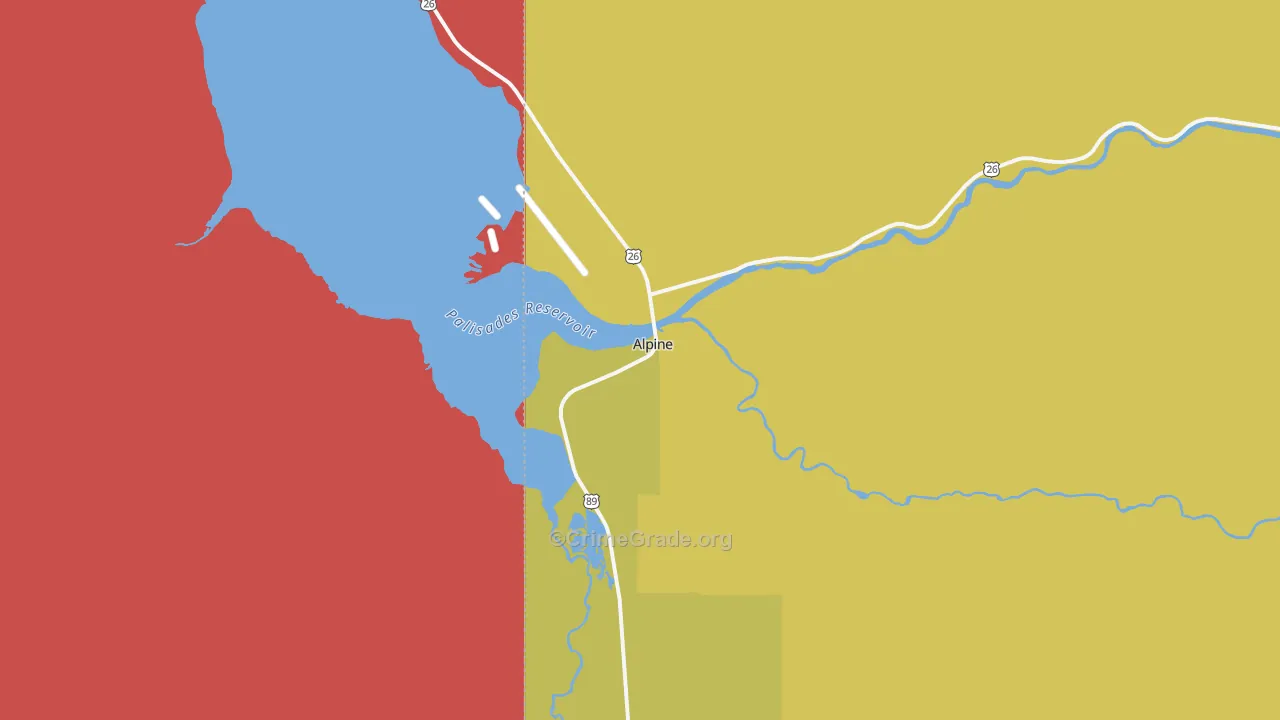 Alpine, WY Map of Burglary Rates