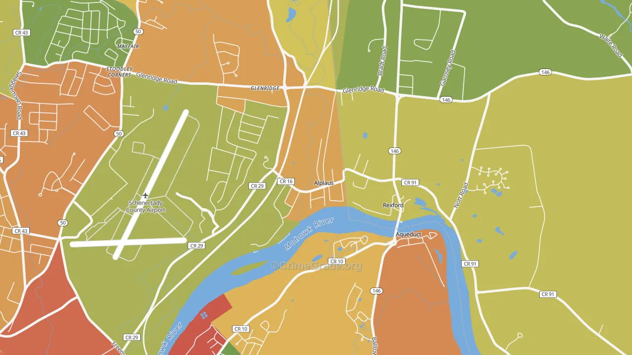 Alplaus, NY Map of Burglary Rates