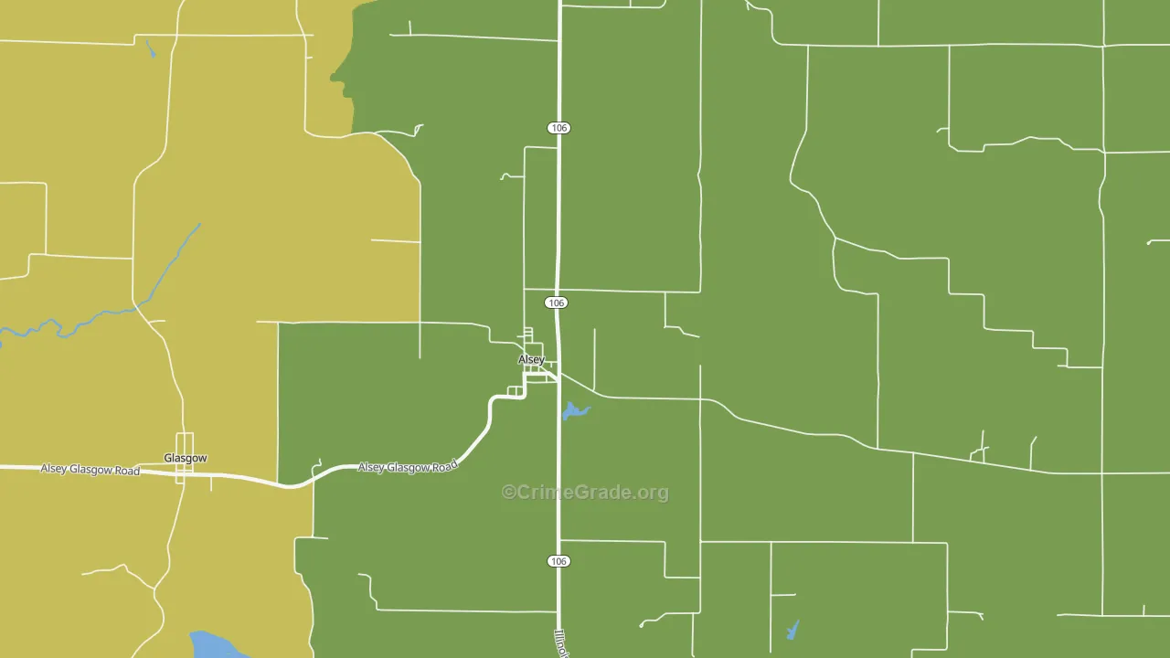 Alsey, IL Map of Burglary Rates