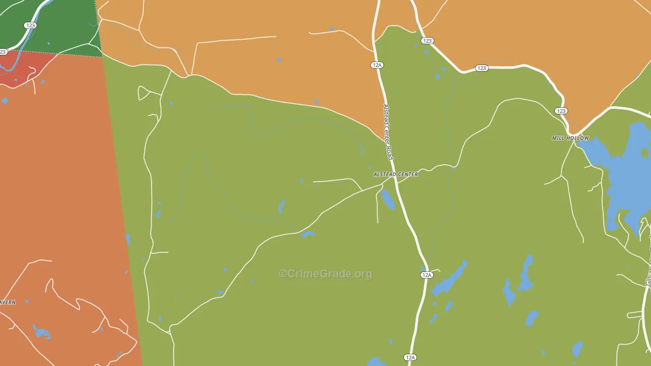 Alstead Center, NH Map of Burglary Rates