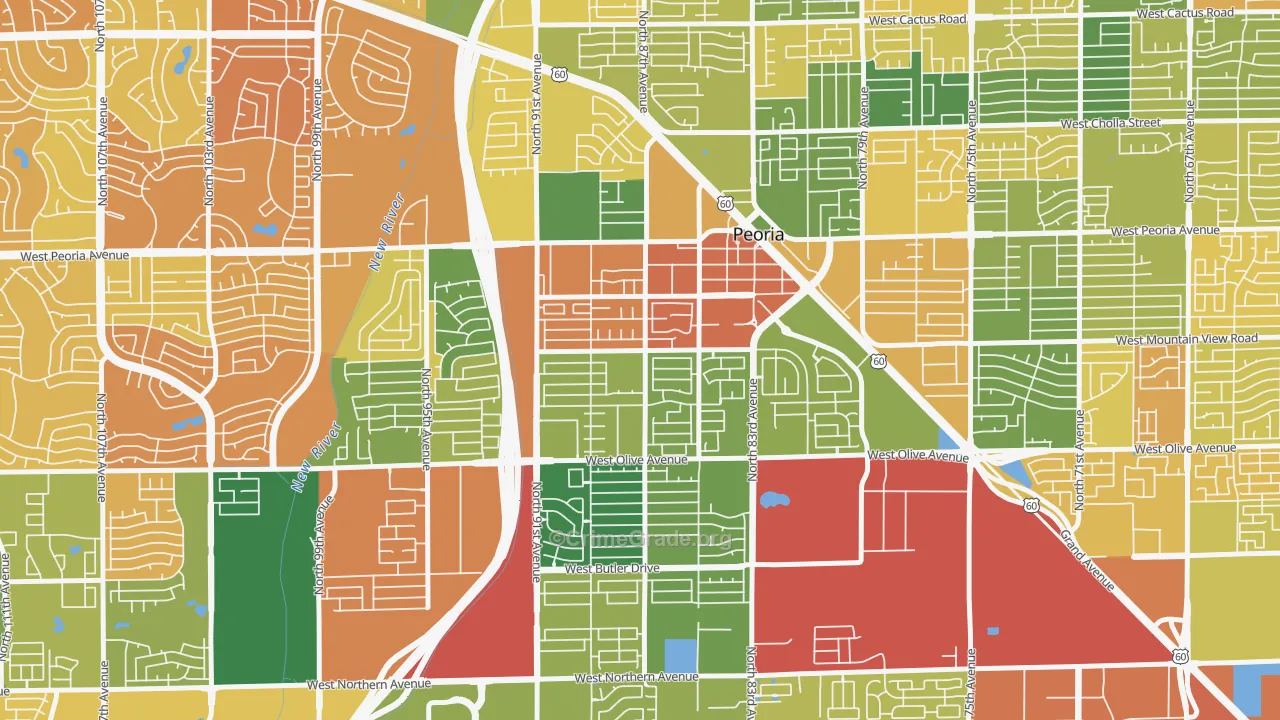 Alta Loma, Peoria, AZ Map of Burglary Rates
