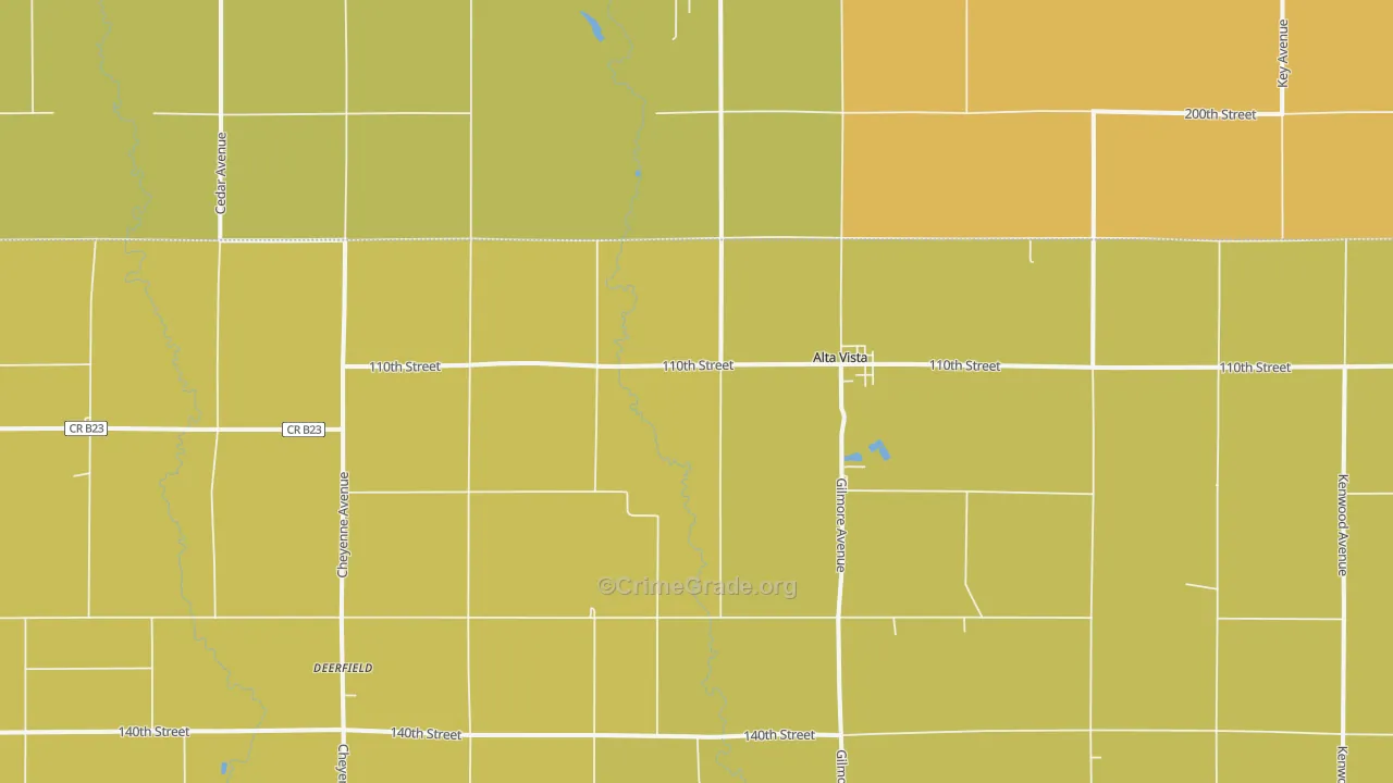Alta Vista, IA Map of Burglary Rates