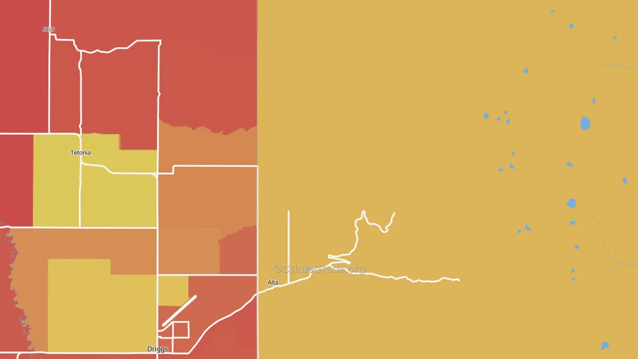Alta, WY Map of Burglary Rates