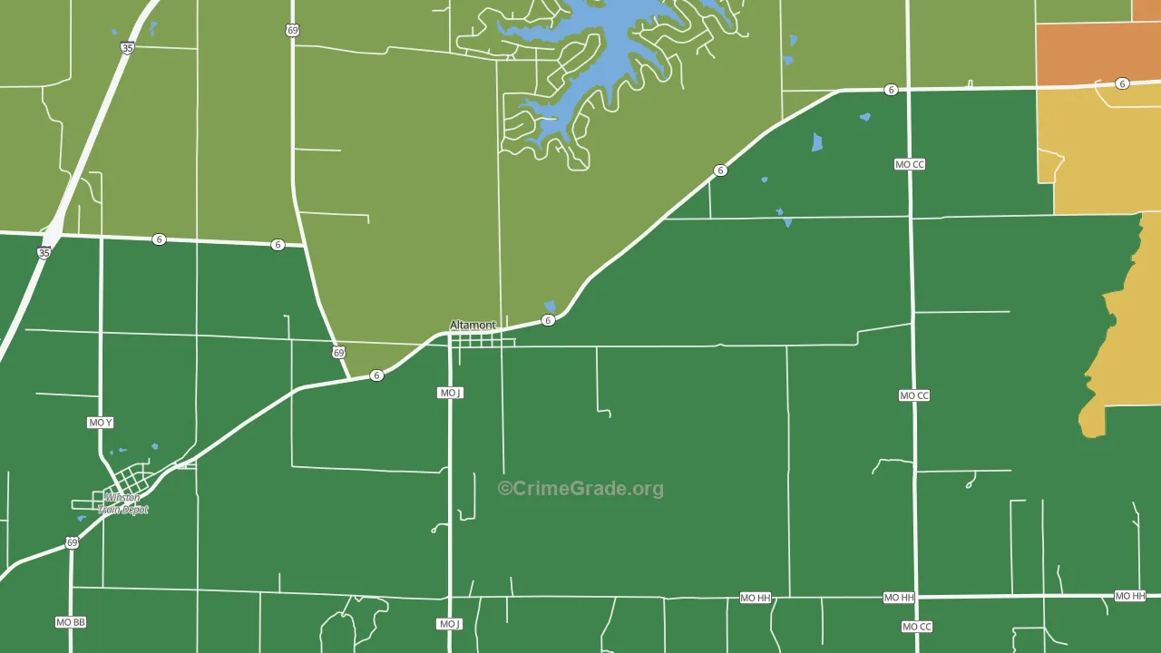 Altamont, MO Map of Burglary Rates