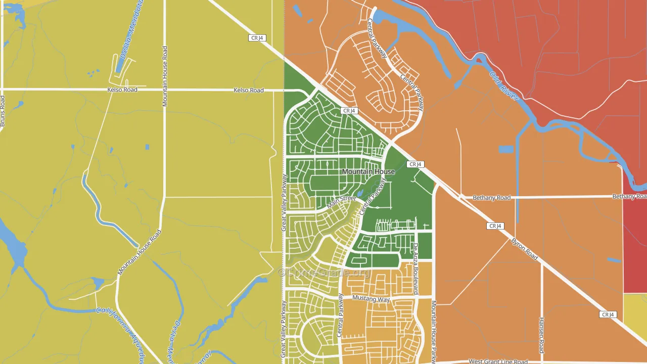 Altamont, Mountain House, CA Map of Burglary Rates