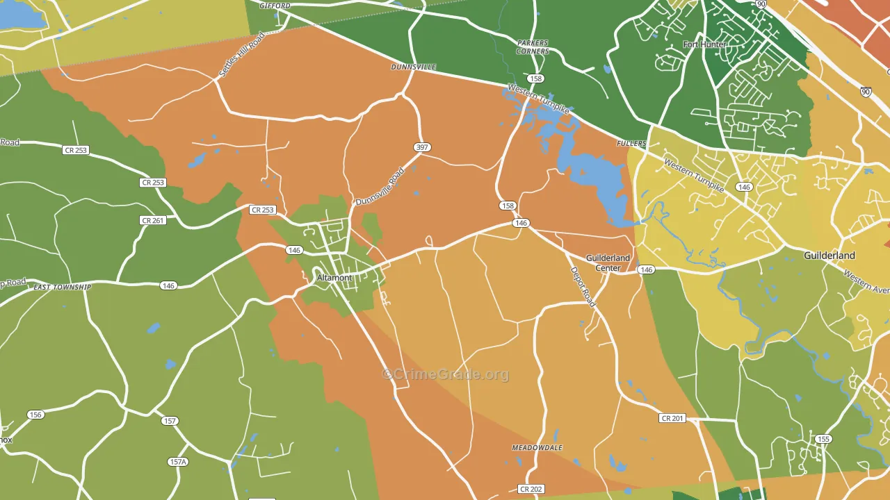 Altamont, NY Map of Burglary Rates
