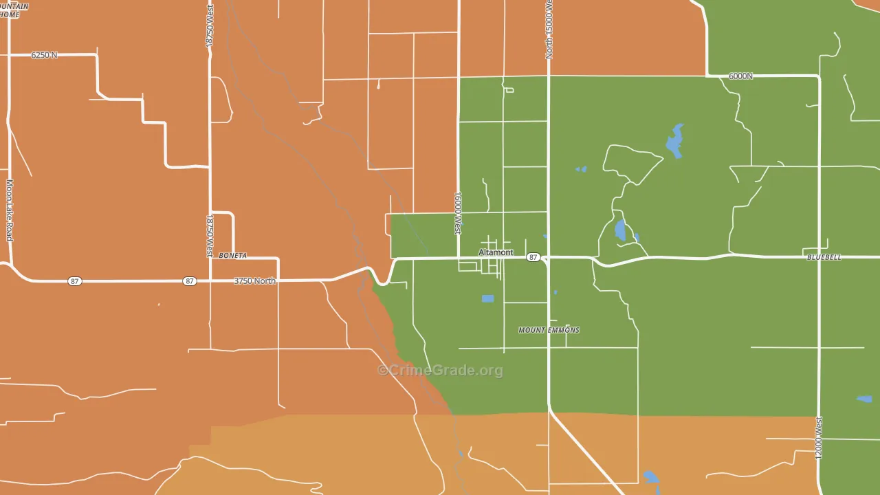 Altamont, UT Map of Burglary Rates