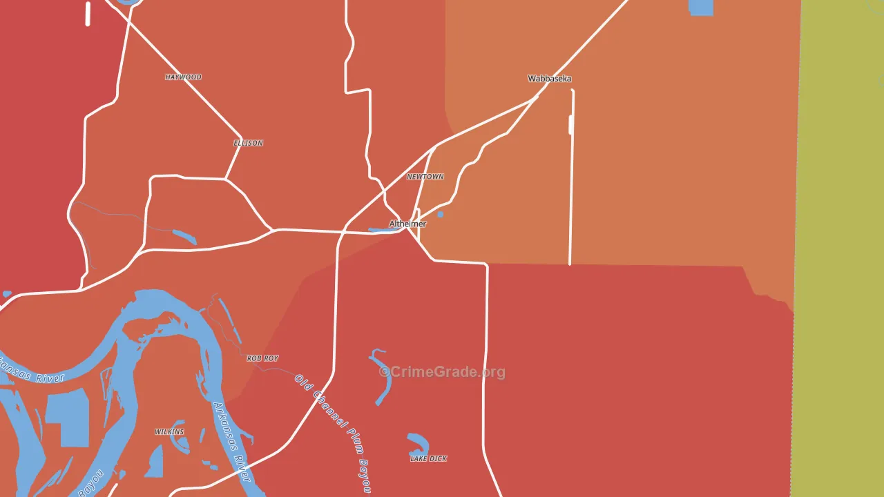 Altheimer, AR Map of Burglary Rates