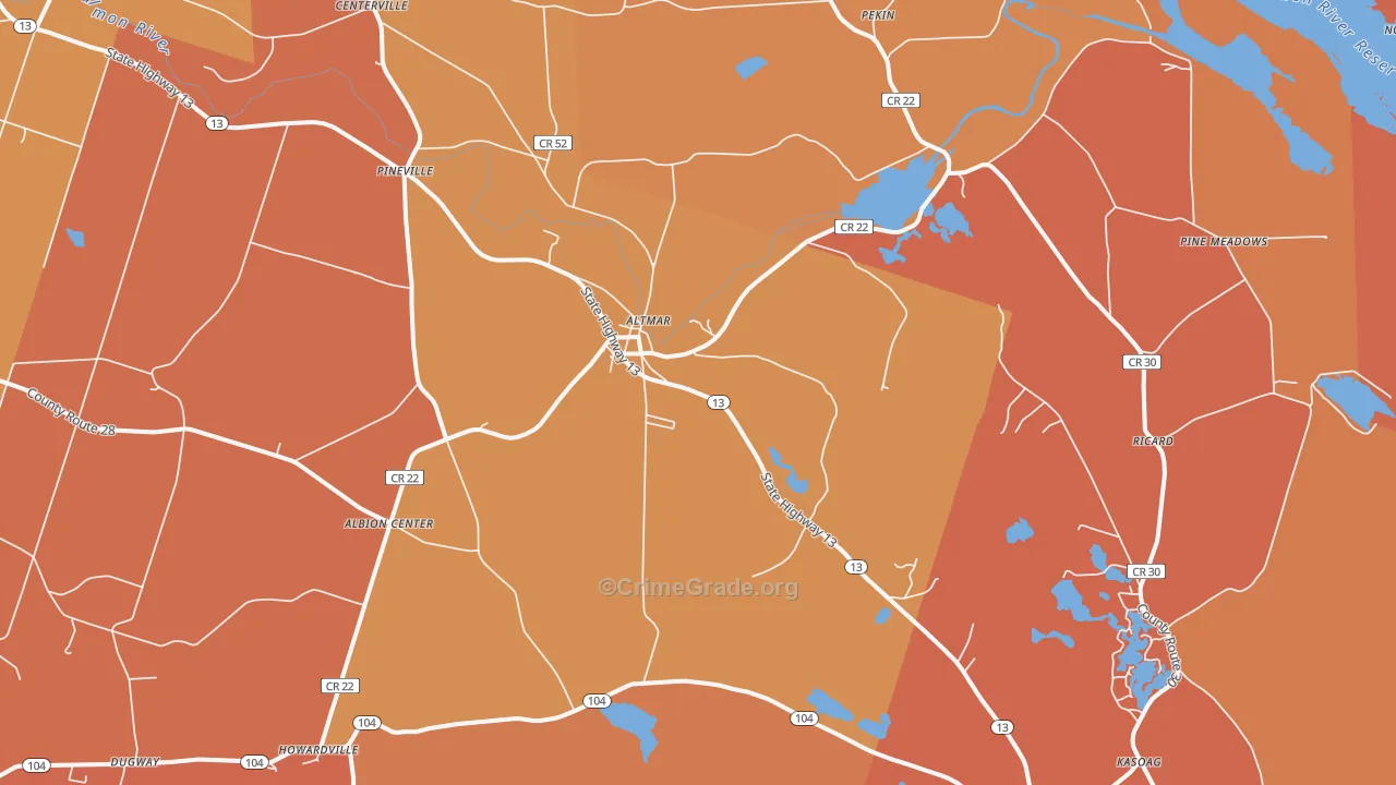 Altmar, NY Map of Burglary Rates