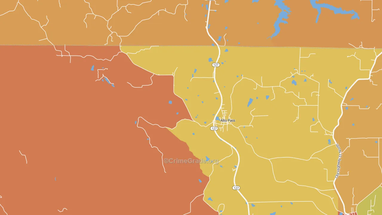 Alto Pass, IL Map of Burglary Rates