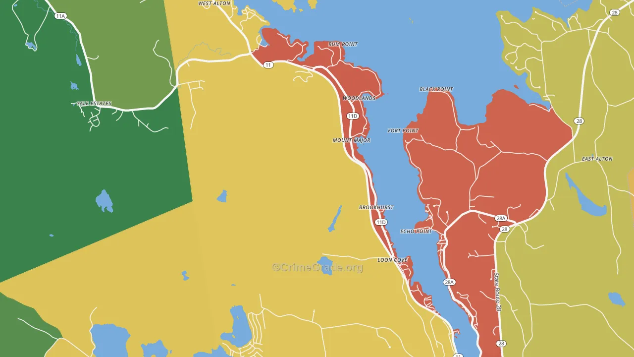 Alton Bay, NH Map of Burglary Rates