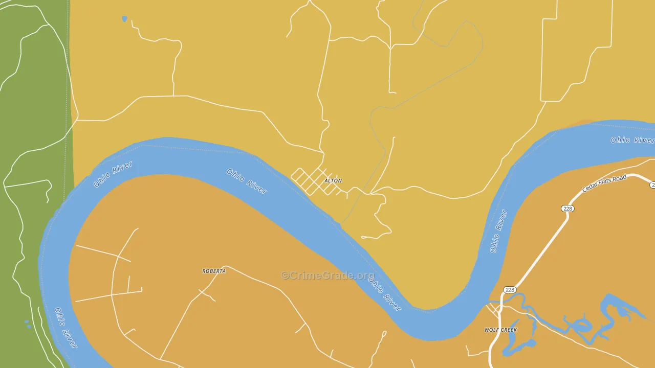 Alton, IN Map of Burglary Rates