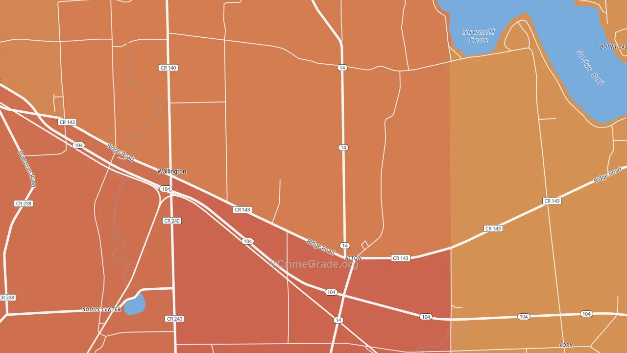 Alton, NY Map of Burglary Rates