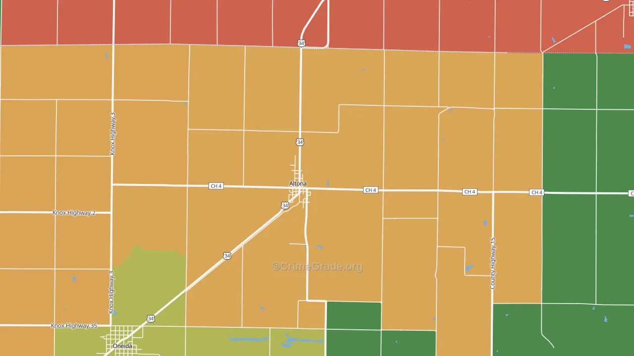Altona, IL Map of Burglary Rates