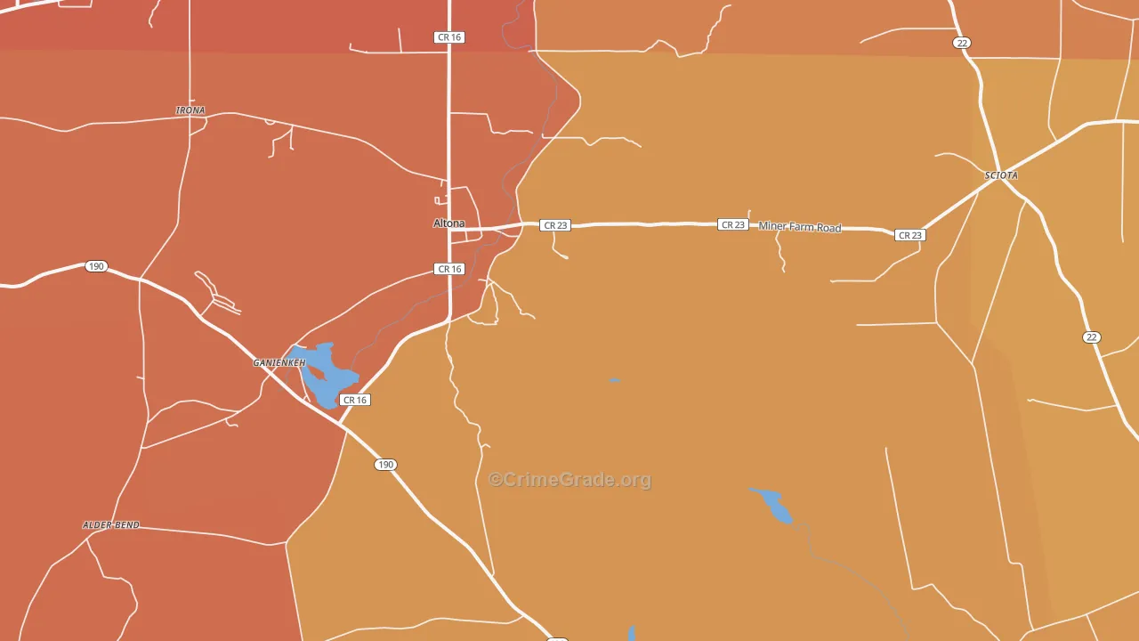 Altona, NY Map of Burglary Rates