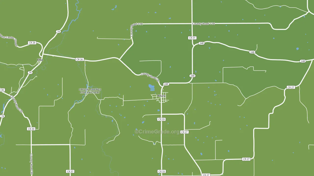Altura, MN Map of Burglary Rates