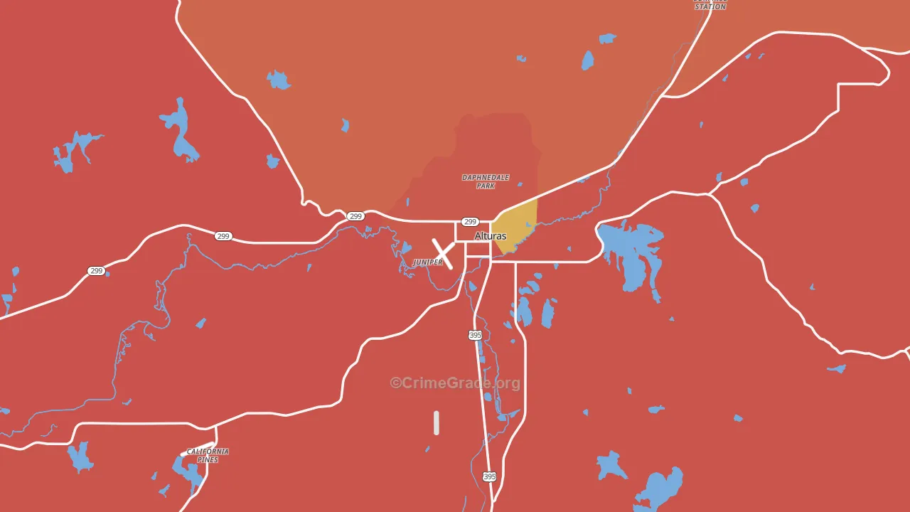 Alturas, CA Map of Burglary Rates