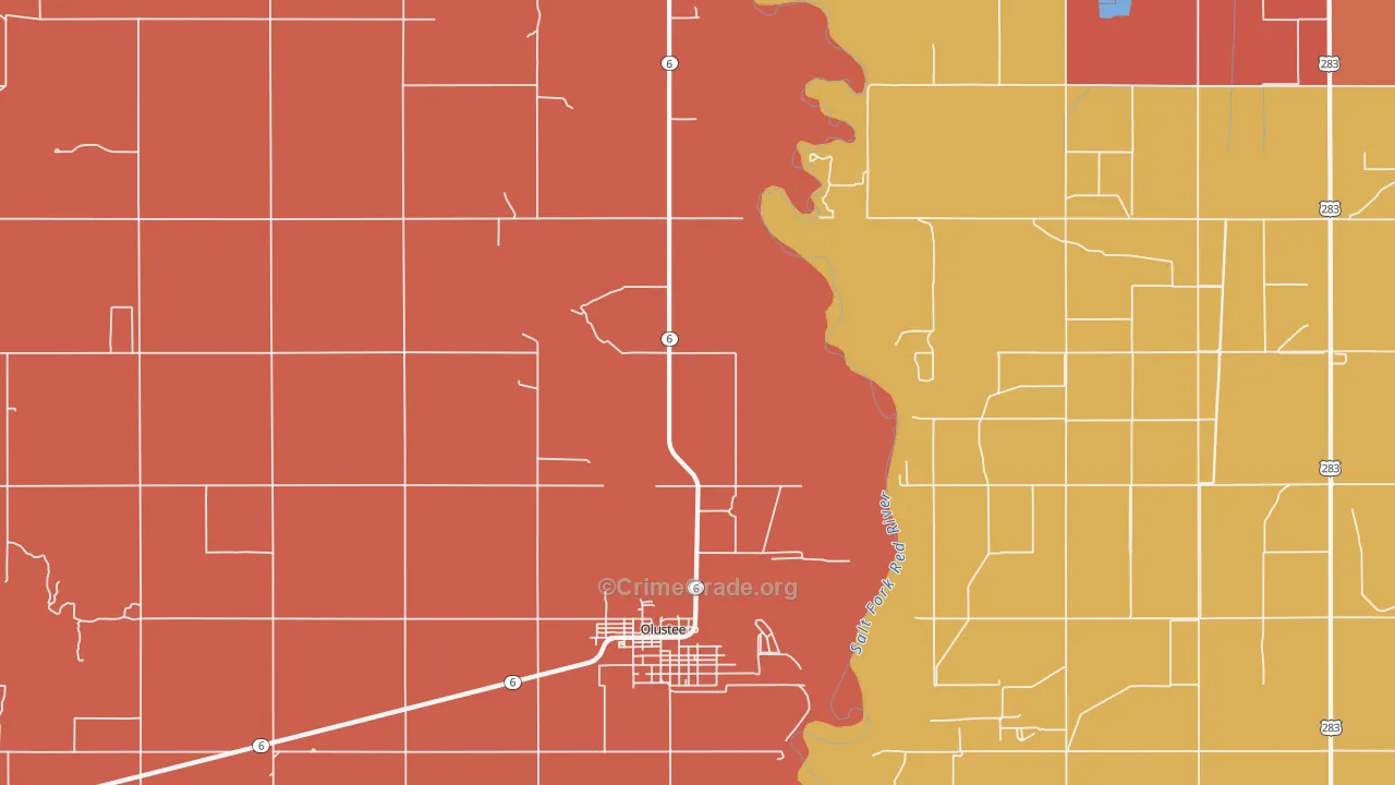 Altus Afb, OK Map of Burglary Rates