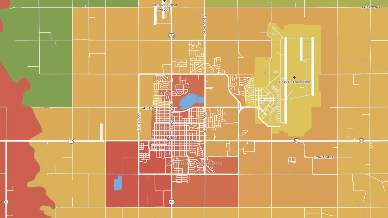 Altus, OK Map of Burglary Rates