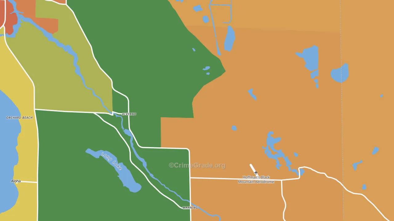 Alverno, MI Map of Burglary Rates