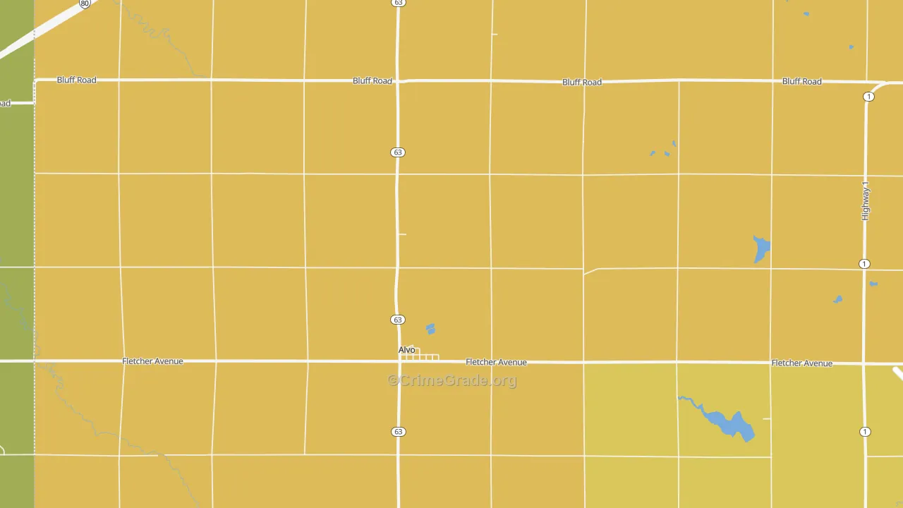 Alvo, NE Map of Burglary Rates