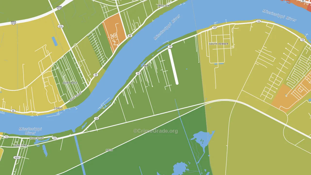 Ama, LA Map of Burglary Rates