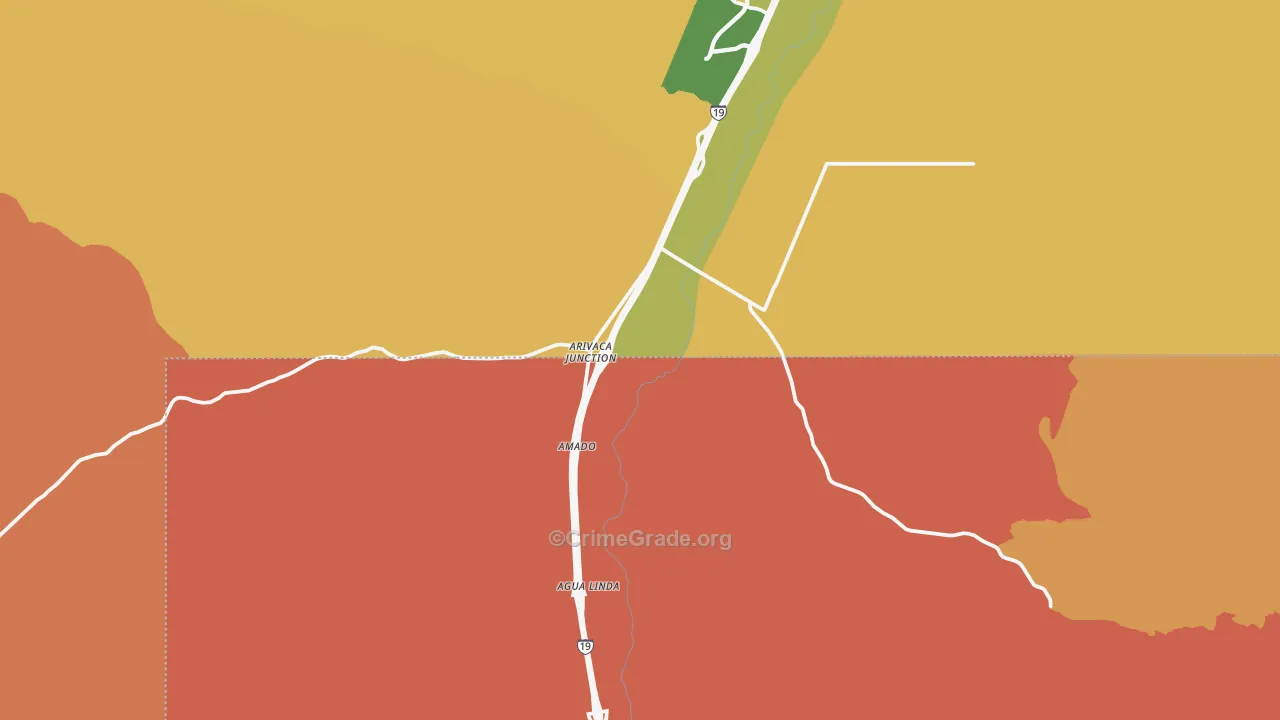 Amado, AZ Map of Burglary Rates