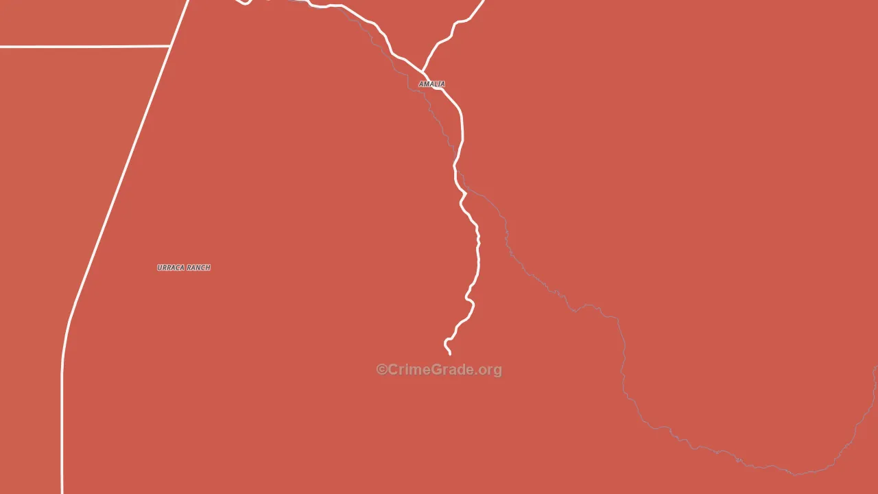 Amalia, NM Map of Burglary Rates